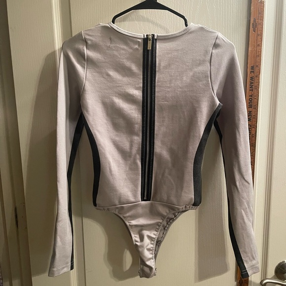 Maniere De Voir Dragon Print Bodysuit - Black and Gray - Picture 5 of 8